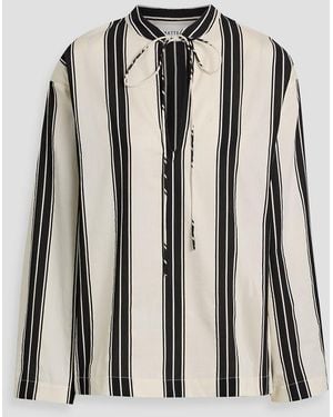 Matteau Striped Cotton-Blend Blouse - White