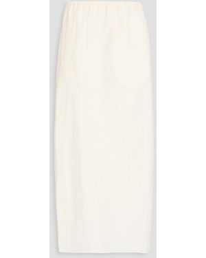 Loulou de Saison Carmen Cotton And Silk-blend Midi Skirt - Natural