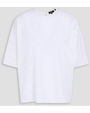 Theory Striped Cotton-voile Top - White
