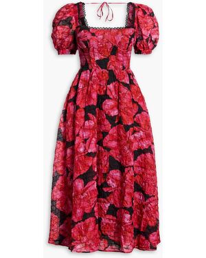 Charo Ruiz Kyan Printed Cotton-Blend Midi Dress - Red