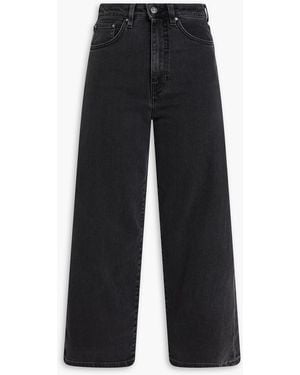 TOTEME Cropped High-rise Straight-leg Jeans - Black