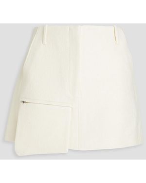Tibi Brushed Wool-blend Mini Skirt - Natural
