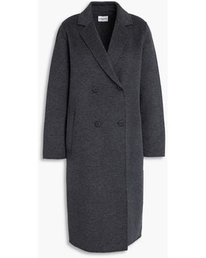 Claudie Pierlot Galant Double-Breasted Wool-Blend Felt Coat - Black
