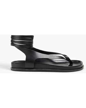 A.Emery Shel Leather Sandals - Black