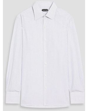 Tom Ford Checked Cotton-Poplin Shirt - White