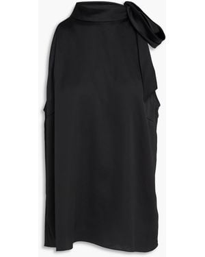 Theory Pussy-bow Crepe De Chine Top - Black
