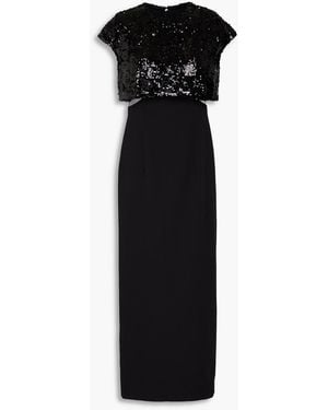 Safiyaa Dominica Sequin-Embellished Crepe Midi Dress - Black