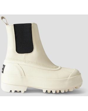 Sorel x Proenza Schouler Sorel Caribou Leather And Rubber Platform Chelsea Boots - Natural