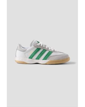 adidas Originals Samba Mn Suede-Trimmed Leather Trainers - Green
