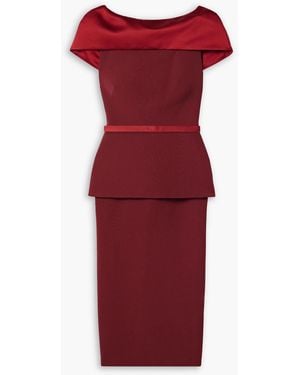 Safiyaa Rella Satin-Trimmed Crepe Midi Dress - Red