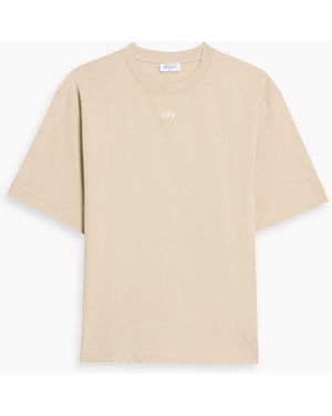 Off-White c/o Virgil Abloh Printed Cotton-Jersey T-Shirt - Natural