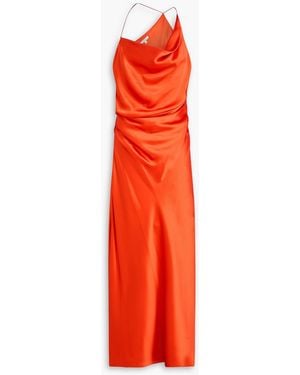 The Sei Draped Silk-satin Maxi Dress - Red