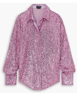 Tom Ford Sequined Tulle Shirt - Purple