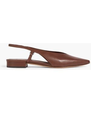 Vince Ines Leather Slingback Point-Toe Flats - Brown