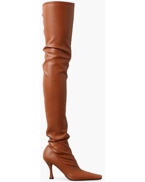 Proenza Schouler Trap Faux Stretch-leather Over-the-knee Boots - Brown