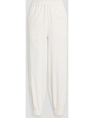 Tibi Cropped Crepe Tapered Pants - White