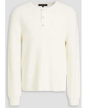 Rag & Bone Marty henley pullover aus einer wollmischung in waffelstrick - Weiß