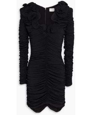 Magda Butrym Ruffled Jersey Mini Dress - Black