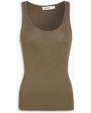 Jonathan Simkhai Kioni Ribbed Silk And Cashmere-Blend Tank - Green
