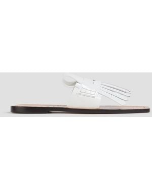 Marni Fringed Leather Sandals - White