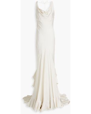Ghost Draped Satin Gown - White
