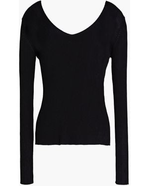 1017 ALYX 9SM Megan Open-Back Ribbed Jersey Top - Black