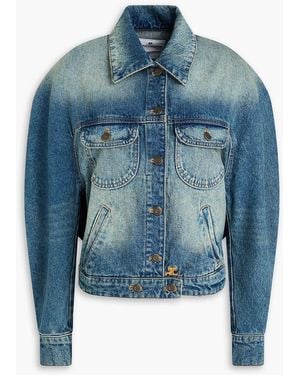Courreges Circle Faded Denim Jacket - Blue