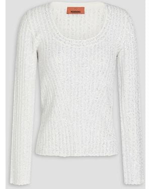 Missoni Sequin-embellished Ribbed-knit Jumper - White