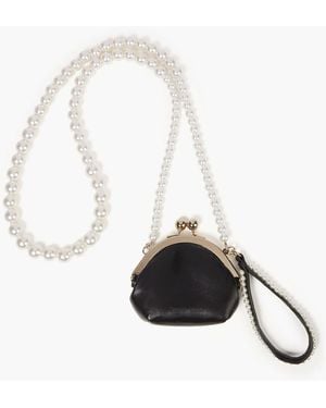Simone Rocha Leather And Faux Pearl Coin Purse - White