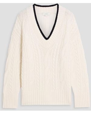 Vince Cable-Knit Wool And Cashmere-Blend Sweater - Natural
