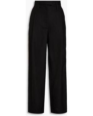 Philosophy Di Lorenzo Serafini Pleated Grain De Poudre Wide-leg Trousers - Black