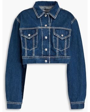 RE/DONE Cropped Denim Jacket - Blue
