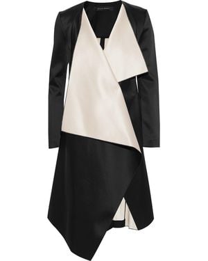 Roland Mouret Draped Satin-Crepe Jacket - Black