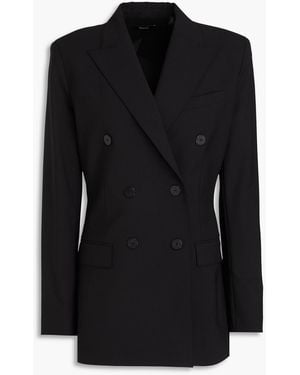 Theory Double-breasted Wool-blend Blazer - Black