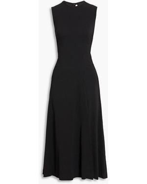 Another Tomorrow Crepe Midi Dress - Black