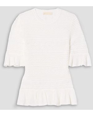 Ulla Johnson Flora Ruffled Knitted Top - Natural