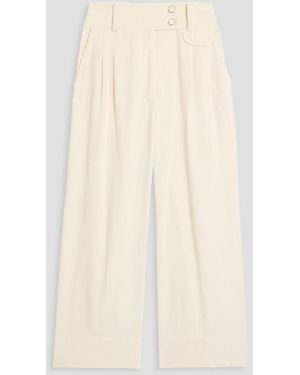 FARM Rio Cotton-Corduroy Wide-Leg Pants - Natural