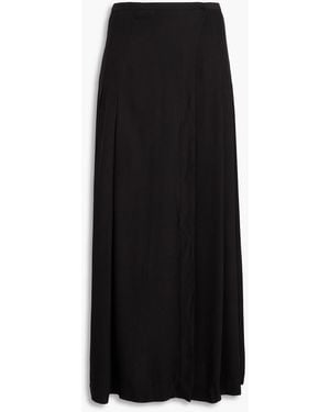 TOTEME Pleated Crepe-satin Maxi Wrap Skirt - Black