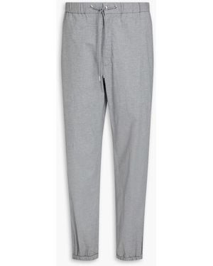 Moncler Tapered Cotton-blend Drawstring Trousers - Grey