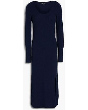 Rag & Bone Sunny Ribbed Cotton-Blend Midi Dress - Blue