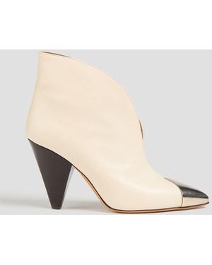 Isabel Marant Adsy Embellished Leather Ankle Boots - Natural
