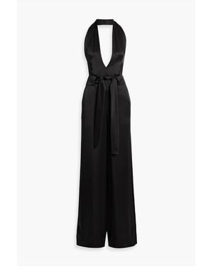 Tom Ford Satin Halterneck Wide-Leg Jumpsuit - Black