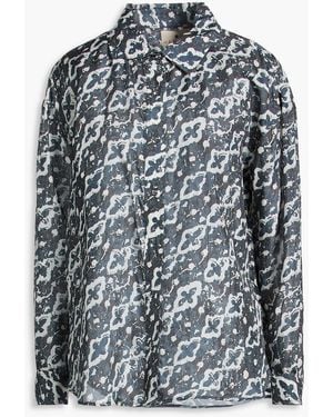 HANNAH Stevie Printed Silk-chiffon Shirt - Grey