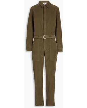 Ba&sh Darius Cropped Cotton-blend Corduroy Jumpsuit - Green