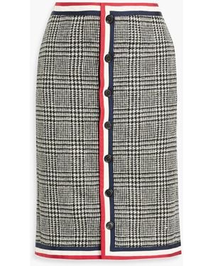 Thom Browne Prince Of Wales Checked Wool-Felt Skirt - Gray