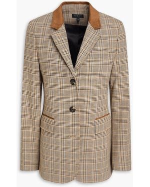 Rag & Bone Evia Houndstooth Wool-blend Tweed Blazer - Natural