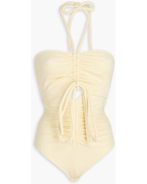 Proenza Schouler Ruched Cutout Stretch-jersey Bodysuit - White
