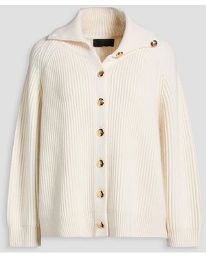 Nili Lotan Deryl Ribbed Cashmere Cardigan - Natural