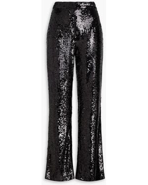 Nili Lotan Hose mit geradem bein aus crêpe mit pailletten - Schwarz