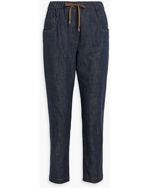 Brunello Cucinelli High-Rise Tapered Jeans - Blue